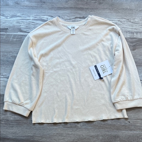 Athleta Girl Cream Long Sleeve Top Sizes 12 new with tag back to school - Picture 1 of 8